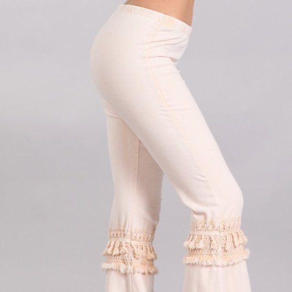 USA Made Retro Hand Dyed Fringed Crochet Pants - Picture 2 of 6